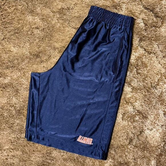 90s Pro Player University Of Illinois College Athletic Shorts Navy Blue Medium - Picture 1 of 8